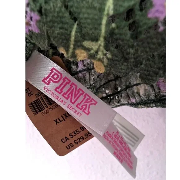 Victoria’s Secret PINK Green Floral Bralette XL - Picture 4 of 8
